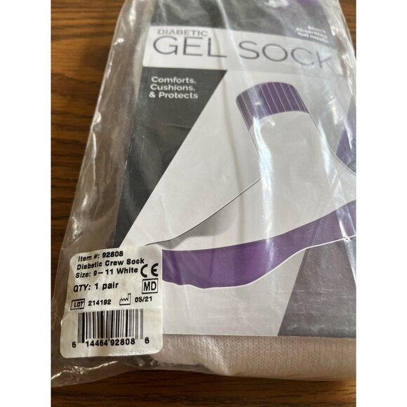 Silipos Diabetic Gel Crew Sock NWT 2 pairs - Picture 2 of 4